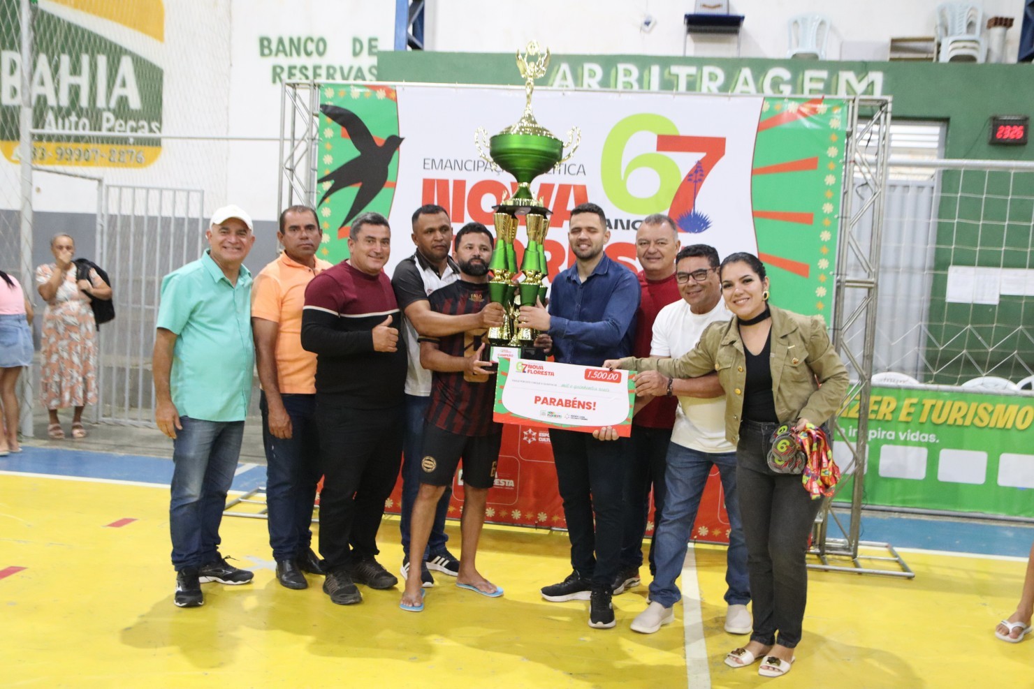 Final do Campeonato Municipal de Futsal movimenta Nova Floresta durante programação dos 67 anos do município