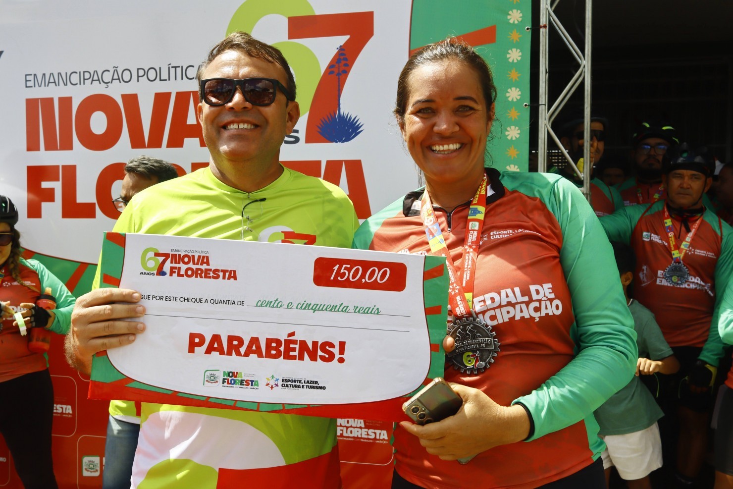 Eco Pedal reúne ciclistas e promove esporte e integração durante programação dos 67 anos de Nova Floresta