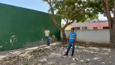 Prefeito Jarson acompanha início da substituição da cobertura metálica no Ginásio Alexandre Pereira Lima