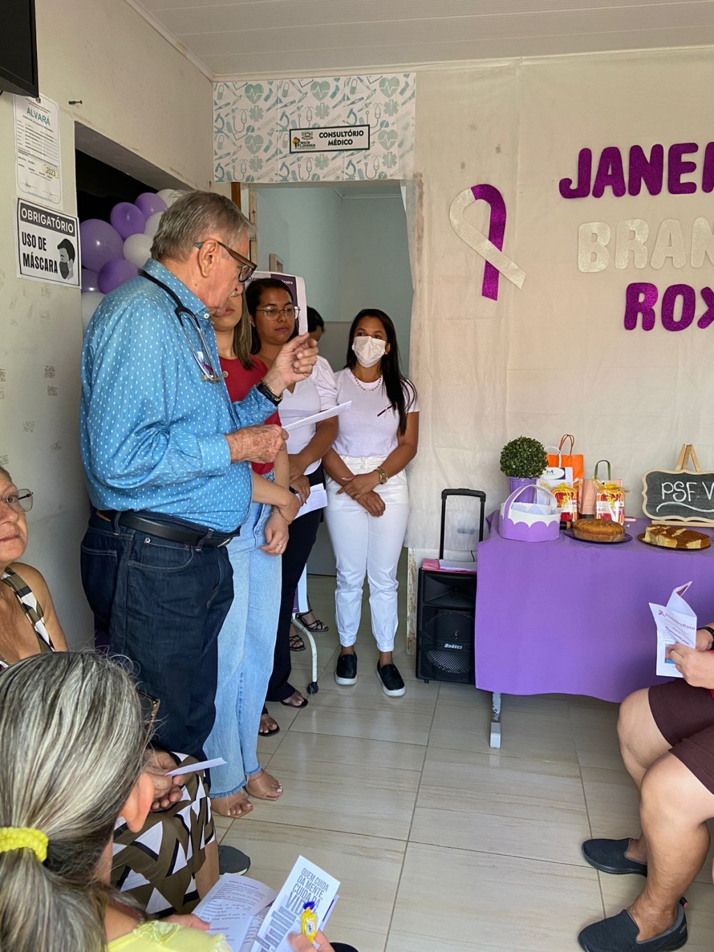 Prefeitura de Nova Floresta realiza ação do Janeiro Roxo e Branco nos PSF's.