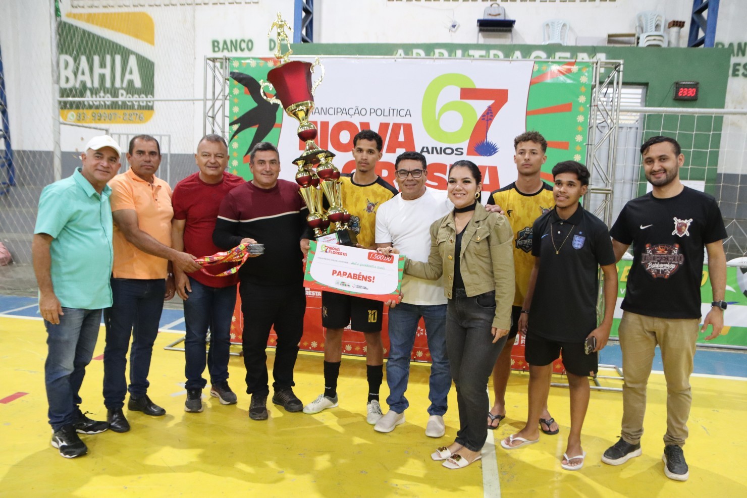 Final do Campeonato Municipal de Futsal movimenta Nova Floresta durante programação dos 67 anos do município
