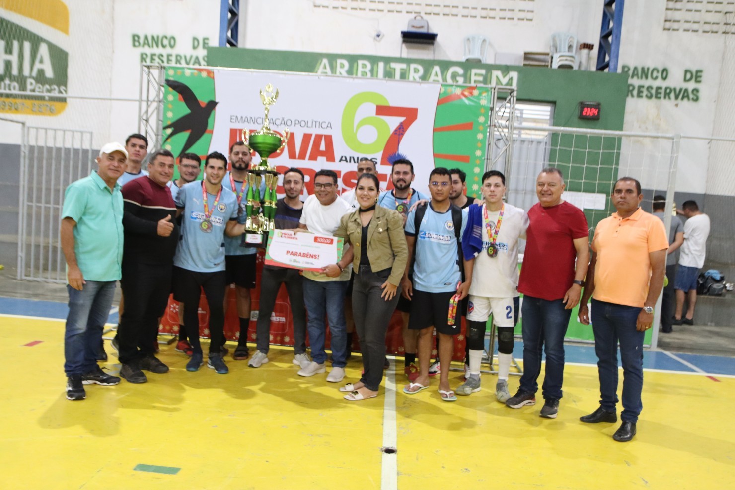Final do Campeonato Municipal de Futsal movimenta Nova Floresta durante programação dos 67 anos do município