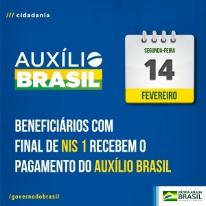 Beneficiários do Auxílio Brasil com NIS final 1 recebem pagamento nesta segunda