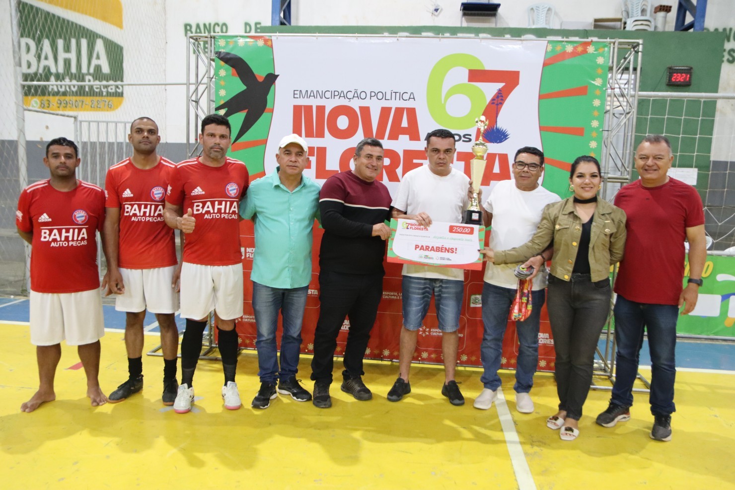 Final do Campeonato Municipal de Futsal movimenta Nova Floresta durante programação dos 67 anos do município