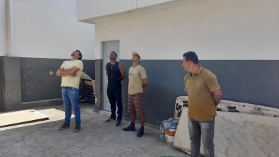 Prefeito Jarson acompanha início da substituição da cobertura metálica no Ginásio Alexandre Pereira Lima
