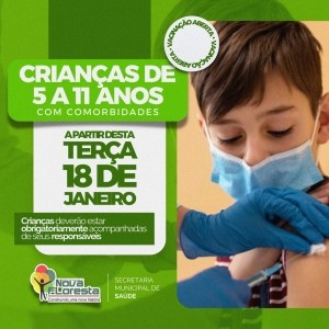 Nova Floresta inicia vacinação pediátrica contra a covid-19