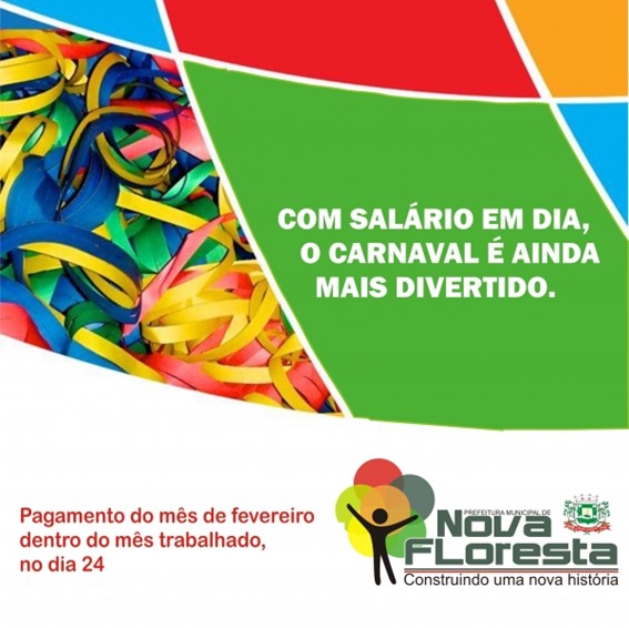 Prefeitura divulga pagamento do mês de fevereiro dentro do mês trabalhado, no dia 24